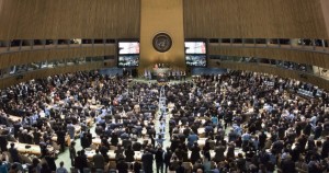 Asamblea General de la ONU durante la firma del Acuerdo de París.