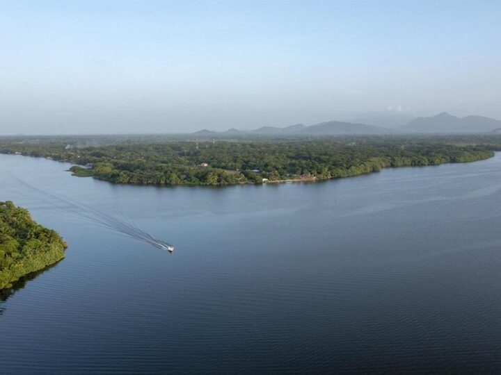 Toma aérea de la Biósfera del Río Plátano una de las áreas protegidas