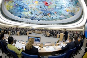 Una de las sesiones del Consejo de Derechos de Derechos Humanos en Ginebra. Crédito: UNPhotos