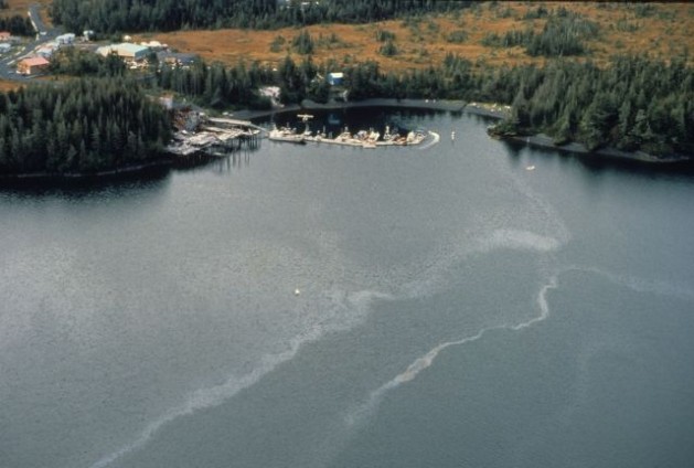 Exxon fue responsable en 1989 del derrame de petróleo del tanquero Exxon Valdez en Alaska, lo que constituyó su mayor tragedia ambiental. En la imagen, la afectada Bahía de Chenega. Crédito: ARLIS Reference.