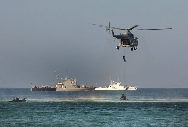 Ejercicio Milán 2014 con 17 armadas del Simposio Naval del océano Índico, organizado por la Armada de India. Crédito: Armada de la India