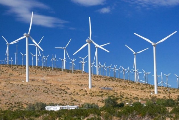 Uno de los 31 parques eólicos en operación en México. Para 2020 la capacidad instalada de esa energía renovable será de 15.000 megavatios en el país. Crédito: Cortesía de Dforcesolar