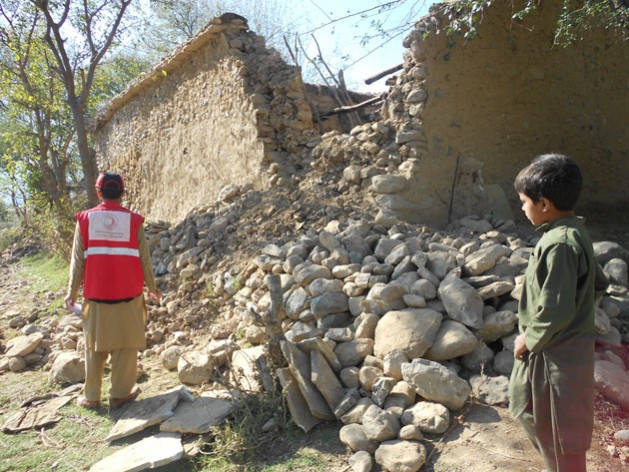 Huellas del terremoto del 26 de octubre en Jiber Pajtunjwa, provincia noroccidental de Pakistán. Crédito: Ashfaq Yusufzai / IPS