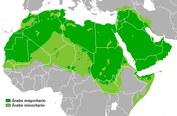 Países árabes en África y Medio Oriente. Crédito: Dominio Público
