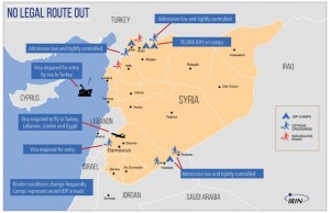 Cuanto más luchan los sirios por encontrar una ruta para huir de la guerra y la devastación en su país, mayores son las restricciones y los cercos a estos refugiados en el continente europeo, destaca en esta infografía IRIN, la agencia de noticias de las Naciones Unidas sobre asuntos humanitarios. Crédito: IRIN