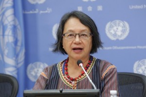 La relatora especial de la ONU sobre los Derechos de los Pueblos Indígenas, Victoria Tauli Corpuz, una líder indígena del pueblo kankanaey igorot de la región de la Cordillera en Filipinas. Foto JC McIlwaine/ONU.