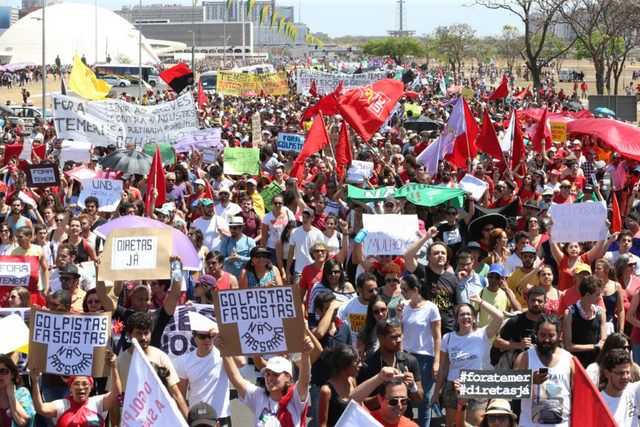 El “Grito de los Excluidos”, fue el lema de una manifestación el 7 de septiembre en la Explanada de los Ministerios de la capital de Brasil, contra el presidente Michel Temer, los políticos y la corrupción. Crédito: Lula Marques/AGPT