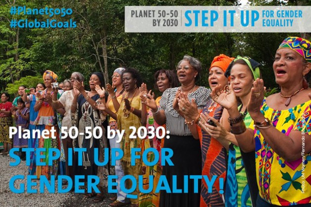 Campaña de la ONU por un planeta 50-50 en 2030.