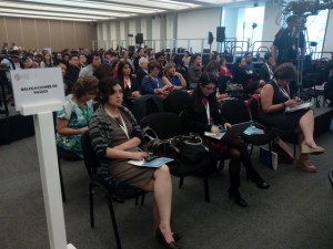 Delegados de los gobiernos latinoamericanos y caribeños, durante el primer Foro regional sobre los Objetivos de Desarrollo Sostenible, en Ciudad de México, entre el 26 y el 28 de abril, organizado por la Cepal. Crédito: Emilio Godoy/IPS