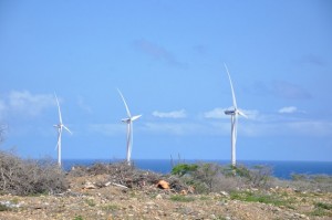Una granja eólica en Curacao. A fines de 2015, los países del Caribe se unieron a un acuerdo global para abandonar paulatinamente el uso de combustibles fósiles y adoptar fuentes de energía renovable como la éolica y la solar. Crédito: Desmond Brown/IPS.