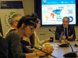 Pedro de Vasconcelos, el autor principal del informe del Fida, habla en rueda de prensa el 14 de junio. Crédito: Fida.