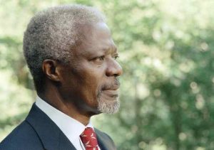 Kofi Annan (1938-2018) fue secretario general de la ONU de enero de 1997 a diciembre de 2006, y compartió el Premio Nobel de la Paz con la ONU en 2001. Crédito: Evan Schneider/UN Photo.