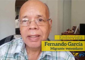 Fernando García tiene 60 años y migra con su familia a Perú, tras una vida dedicada al pequeño comercio, con negocios que han ido desde la venta de aparatos de telecomunicaciones, como walkie-talkies y otros similares, hasta de alimentación, como pescado o comida elaborada.