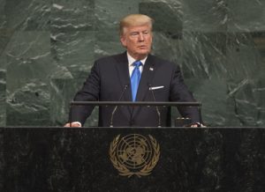 El presidente de Estados Unidos, Donald Trump, se dirige a la Asamblea General de la ONU. Crédito: Cia Pak/UN Photo.