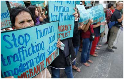 Manifestantes demandan el fin de la trata de personas en el mundo. Foto: Acnudh