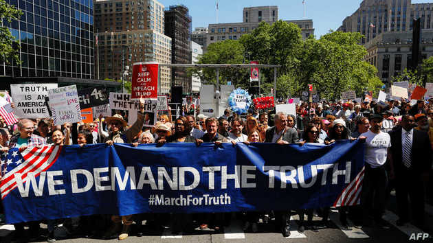 Protestas bajo el lema “exigimos la verdad” en relación a la interferencia rusa en las elecciones presidenciales de EE UU.