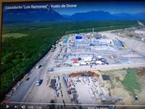 La construcción de gasoductos ha generado conflictos con comunidades que se oponen a esos megaproyectos, además de contribuir con la generación de metano. En la imagen, captura de IPS de la construcción del gasoducto Los Ramones, en el Tamaulipas, en el noreste de México. Foto: Video de Gobernación de Tamaulipas