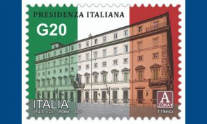 Italia lanzó un sello conmemorativo de su presidencia del Grupo de los 20 durante 2021. Foto: Gobierno de Italia