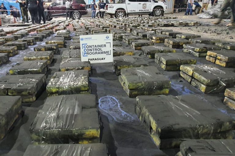 La Oficina de las Naciones Unidas contra la Droga y el Delito registró como gran éxito la incautación el año pasado de 2,3 toneladas de cocaína en Paraguay, un cargamento con destino a Israel y otros países de Medio Oriente, tras pasar por puertos de Argentina y Bélgica. Foto: ONUDD